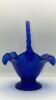 Fenton Cobalt Blue 95th Anniversary Edition Winter Scene Hand Basket - 9