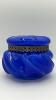 Cobalt Blue Two-Piece Glass Powder Box