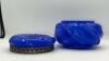 Cobalt Blue Two-Piece Glass Powder Box - 10