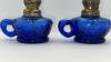 Cobalt Blue Glass Hurricane Oil Lamps (2) - 16