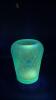 Fenton 90th Anniversary Edition Celeste Blue Stretch Glass Vase w/ Cobalt Blue Vase - 11