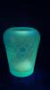 Fenton 90th Anniversary Edition Celeste Blue Stretch Glass Vase w/ Cobalt Blue Vase - 2
