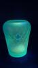 Fenton 90th Anniversary Edition Celeste Blue Stretch Glass Vase w/ Cobalt Blue Vase - 12
