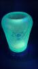 Fenton 90th Anniversary Edition Celeste Blue Stretch Glass Vase w/ Cobalt Blue Vase - 13