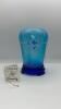 Fenton 90th Anniversary Edition Celeste Blue Stretch Glass Vase w/ Cobalt Blue Vase - 15