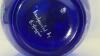 Fenton Cobalt Blue Ruffled Rim Hand Painted Vase - 13