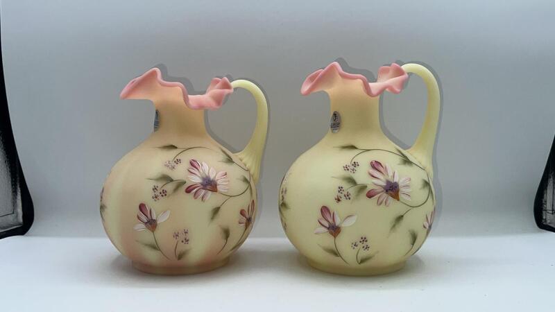Fenton Burmese Glass Pitchers (2)
