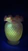Fenton Plum Opalescent Hand Basket & Cranberry Opalescent Ruffled Edge Vases & Bowl - 2