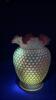 Fenton Plum Opalescent Hand Basket & Cranberry Opalescent Ruffled Edge Vases & Bowl - 3