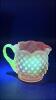 Cranberry Opalescent Hobnail Candle Holders, Glass Bowls & Sugar and Creamer Set - 23