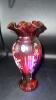 Fenton Cranberry "Jack in the Pulpit" Vase & Footed Vase - 17