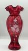 Fenton Cranberry "Jack in the Pulpit" Vase & Footed Vase - 24