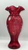 Fenton Cranberry "Jack in the Pulpit" Vase & Footed Vase - 25