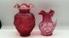 Cranberry Glass Vase & Pitcher