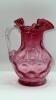 Cranberry Glass Vase & Pitcher - 25