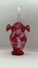 Fenton Mary Gregory Style Cranberry Ruffled Rim Hand Baskets (2) - 30