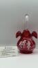 Fenton Cranberry Ruffled Rim Hand Basket & Vase - 22