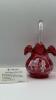 Fenton Cranberry Ruffled Rim Hand Basket & Vase - 23