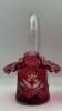Fenton Cranberry Ruffled Rim Hand Baskets (2) - 23