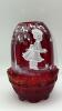 Fenton Mary Gregory Style Ruby Red Glass Bells & Fairy Lamp - 41