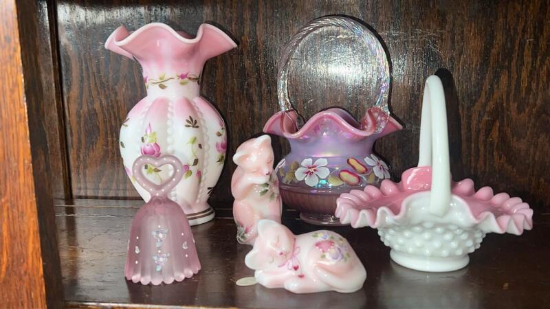 Fenton Rosalene & Iridescent Glass
