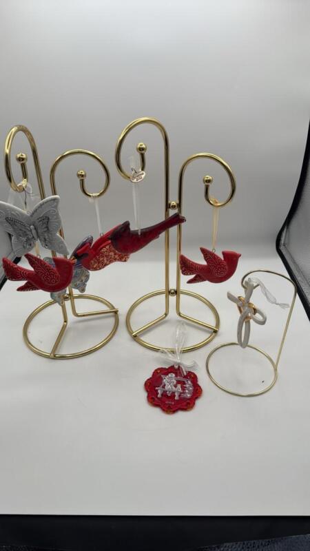 Glass Christmas Ornaments w/ Stands