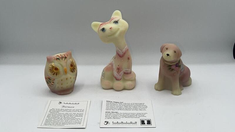 Fenton Burmese Glass Animal Figurines