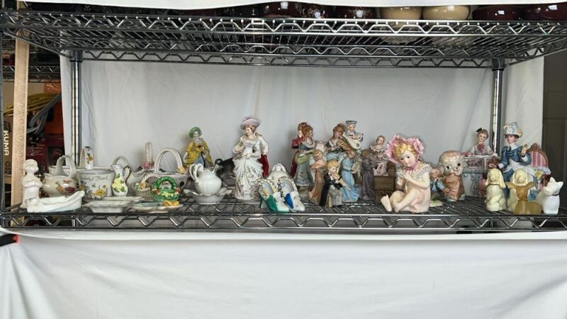 Vintage Porcelain & Ceramic Figurines & Baskets