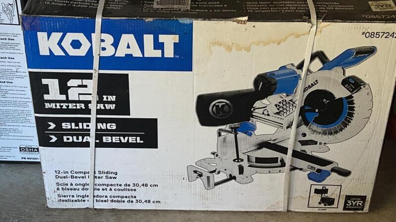 NEW Kobalt 12in Sliding Dual Bevel Miter Saw