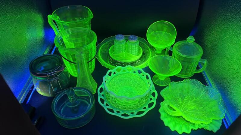 Radiant Green Glass Dishes