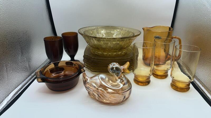 Amber Glass Dishes