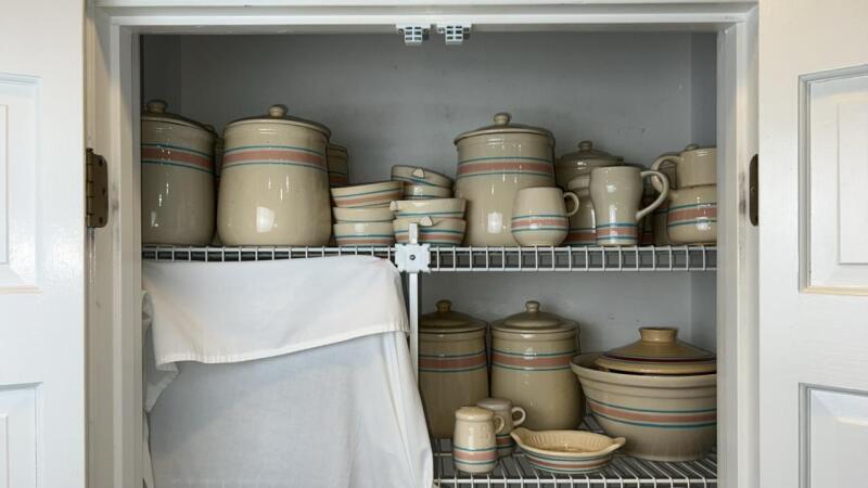 McCoy Pink and Blue Striped Pottery