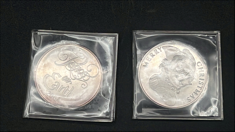 One Troy Ounce Christmas Silver Bullion Coins