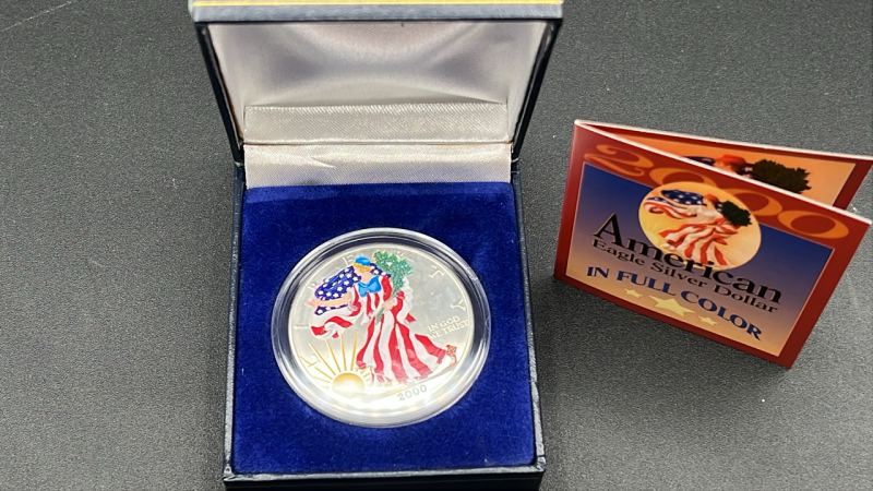 2000 American Eagle Silver Dollar In Full Color
