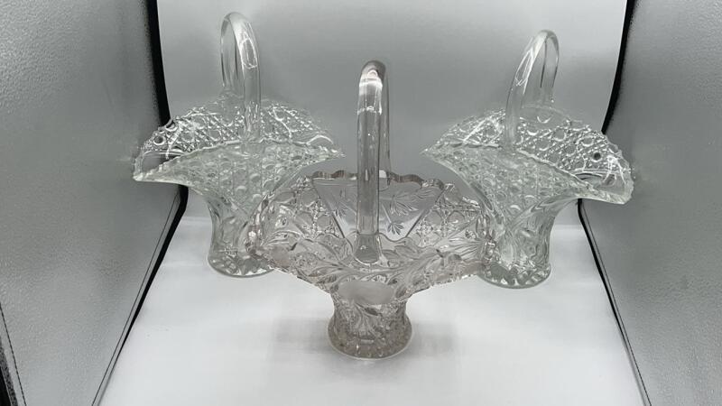Clear Glass Baskets & LE Smith Crystal Basket