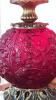 Poppy Ruby Red Gone With The Wind Electric Parlor Lamp w/ Mini Tea Set - 5