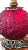Poppy Ruby Red Gone With The Wind Electric Parlor Lamp w/ Mini Tea Set - 6