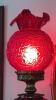 Poppy Ruby Red Gone With The Wind Electric Parlor Lamp w/ Mini Tea Set - 7