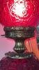 Poppy Ruby Red Gone With The Wind Electric Parlor Lamp w/ Mini Tea Set - 9
