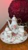 Poppy Ruby Red Gone With The Wind Electric Parlor Lamp w/ Mini Tea Set - 10