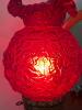 Poppy Ruby Red Gone With The Wind Electric Parlor Lamp w/ Mini Tea Set - 15