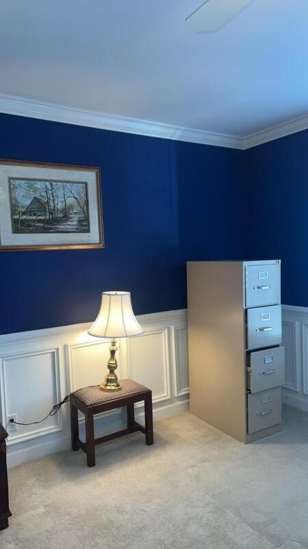 Robert A Tino Art, HON Filing Cabinet, Mahogany Footstool & Vintage Stiffel Style Candlestick Table Lamp