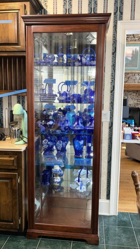 Wooden Lighted China Curio Cabinet