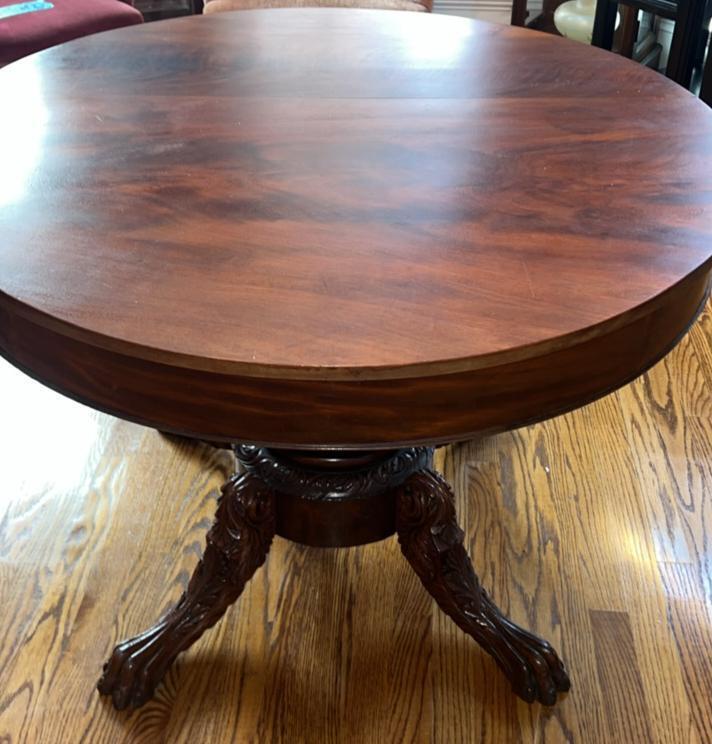 Antique Mahogany Claw Footed Parlor Table