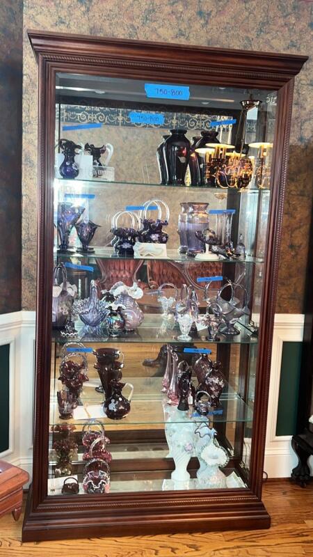 Wooden Lighted China Curio Cabinet