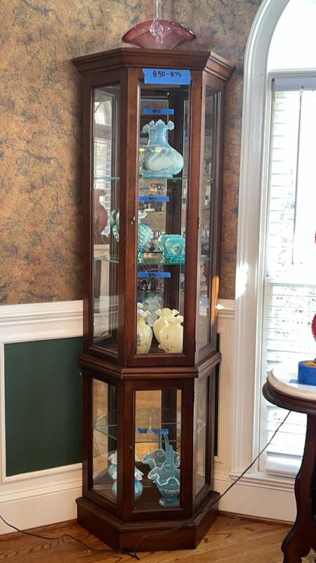 Wooden Lighted China Curio Cabinet