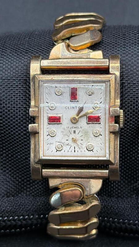 Clinton 17 Jewel Art Deco Wrist Watch