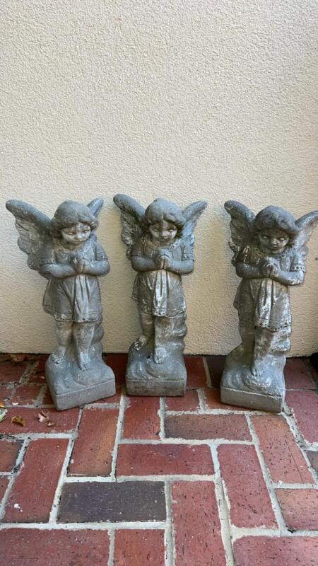 Vintage Concrete Angel Statues (3)