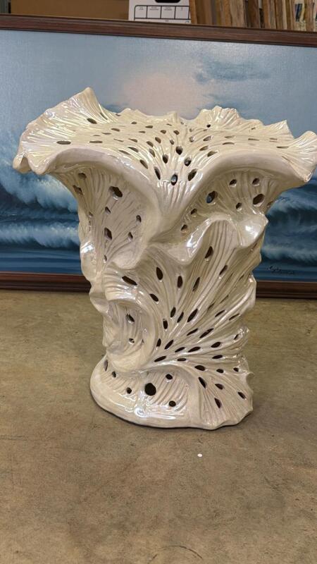Ceramic Decorative Shell Stool