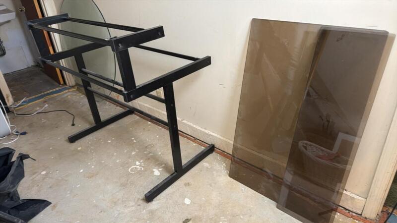 Glass top desk